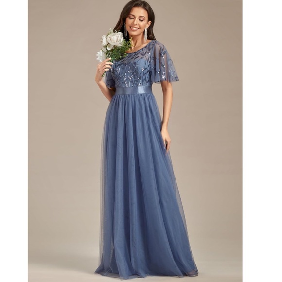 NEW Mother of the Bride Sequin and Tulle Gown - Picture 5 of 7